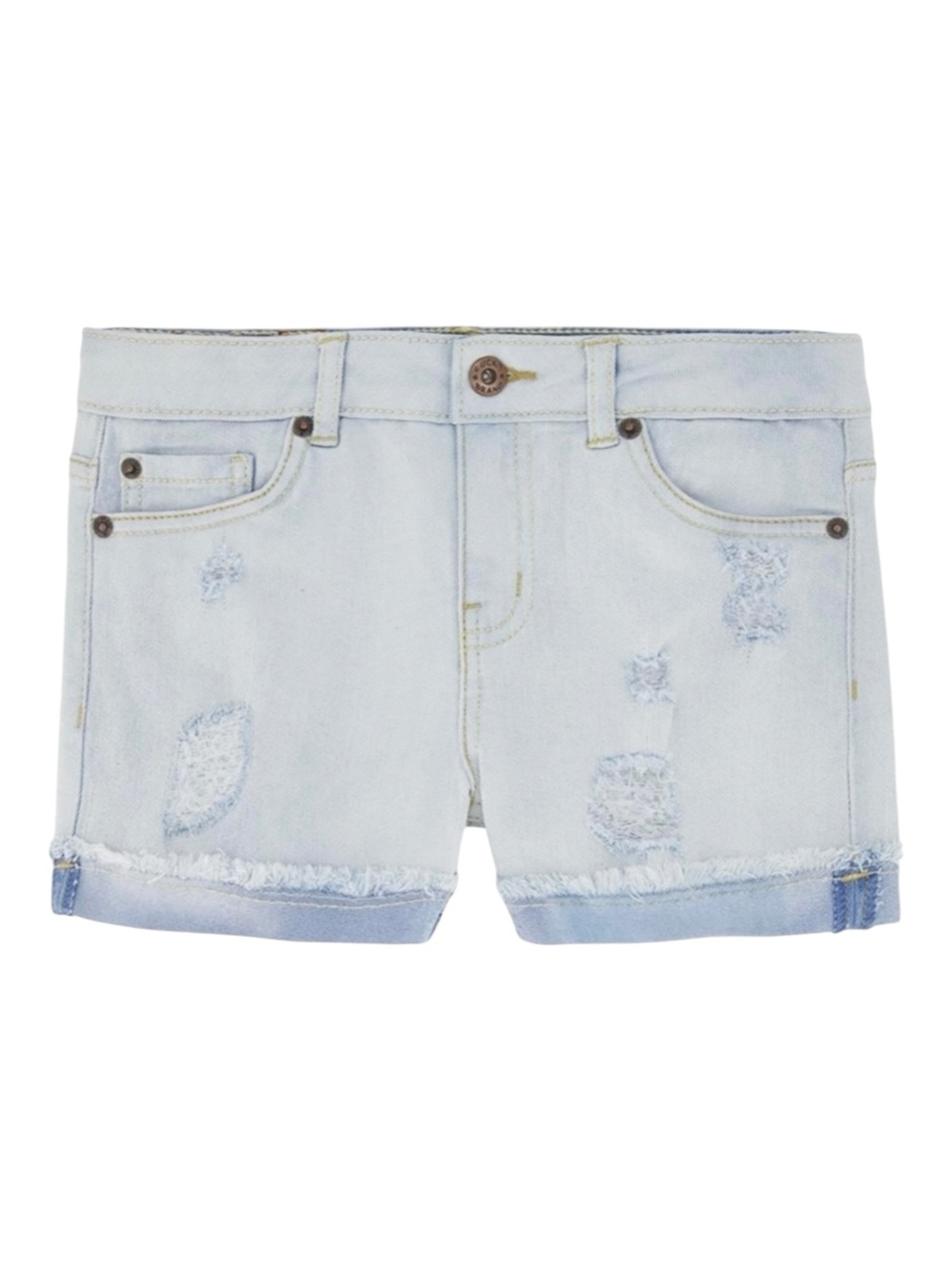 Lucky Brand Denim Shorts 5 Pocket Cuffed Hem Stretch Light Denim Girls Size 12